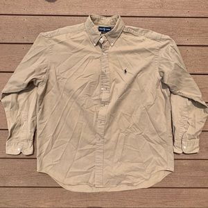 Polo by Ralph Lauren tan button down shirt